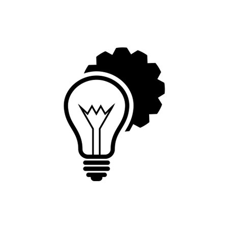 Light Bulb and Gear iconのイラスト素材
