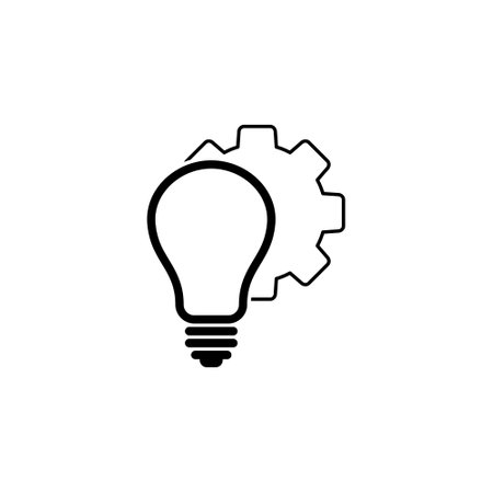 Light Bulb and Gear iconのイラスト素材