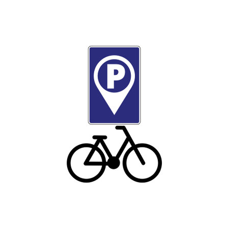 Bicycle parking sign iconのイラスト素材