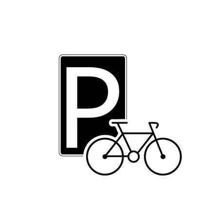 Bicycle parking sign iconのイラスト素材