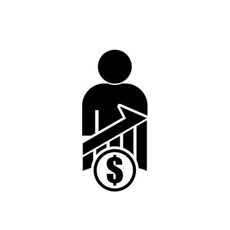 Employee salary increase iconのイラスト素材