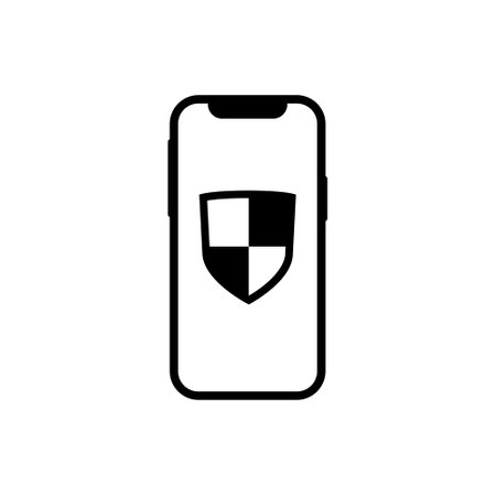 Mobile phone protection iconのイラスト素材