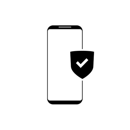 Mobile phone protection iconのイラスト素材