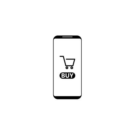 Smart phone Online shopping iconのイラスト素材