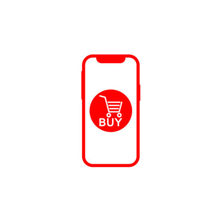 Smart phone Online shopping iconのイラスト素材