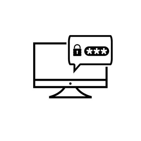 Password secure access on desktop computer iconのイラスト素材