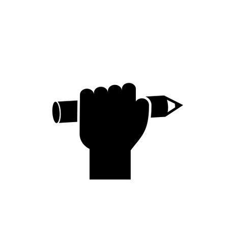 Hand holding a pen iconのイラスト素材