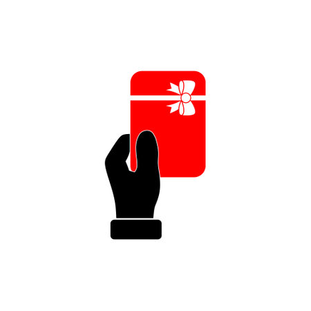 Hand holding gift card iconのイラスト素材