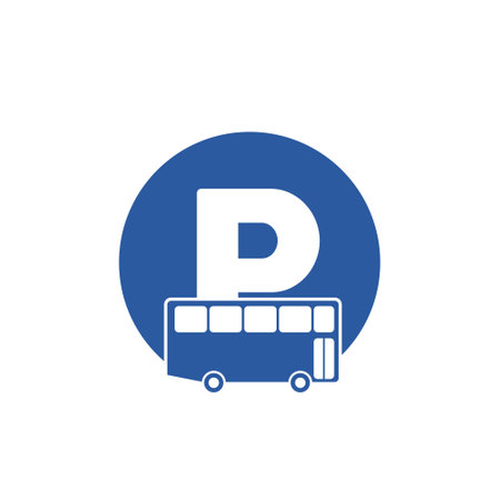 Bus parking iconのイラスト素材