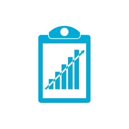 Clipboard with graph chart iconのイラスト素材