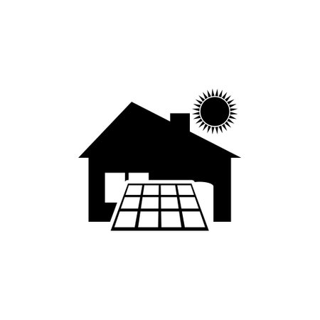 House with solar panel iconのイラスト素材