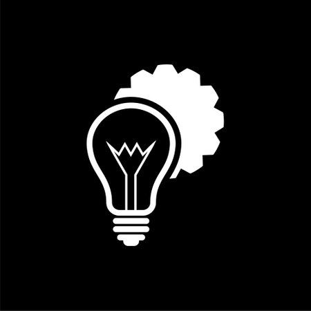 Light Bulb and Gear dark iconのイラスト素材