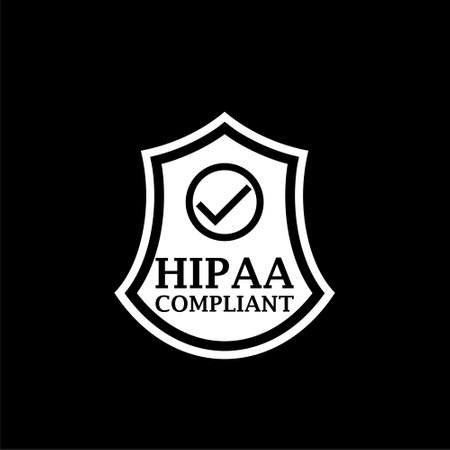 HIPAA compliance shield dark iconのイラスト素材