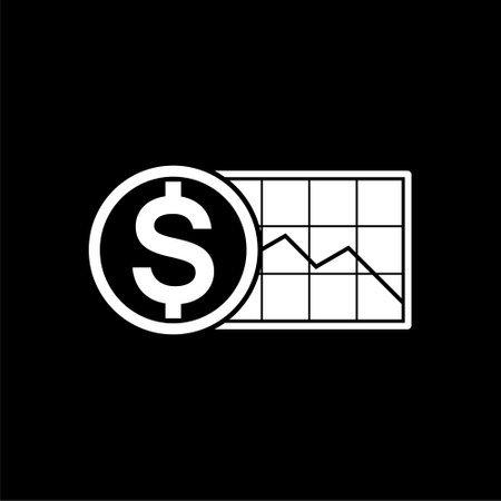 Economy crisis icon darkのイラスト素材