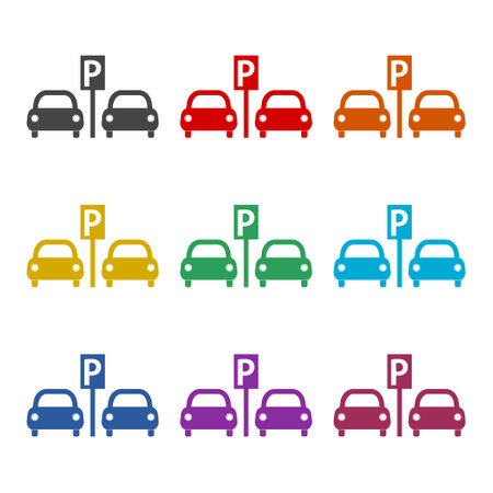 Parking icon colorのイラスト素材