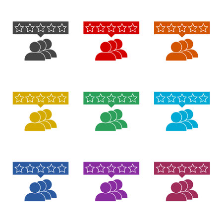 Customer review color iconのイラスト素材