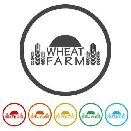 Wheat farm ring iconのイラスト素材