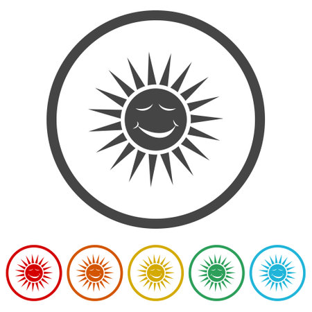 Smiling sun ring iconのイラスト素材