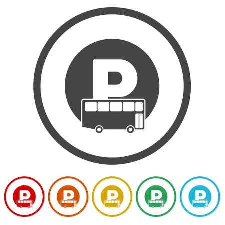 Bus parking ring iconのイラスト素材