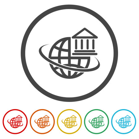 World banking icon ringのイラスト素材