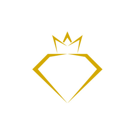 Gold crown and diamond logo iconのイラスト素材