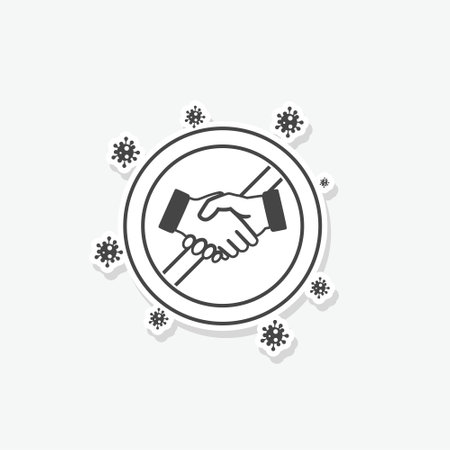 No handshake sign sticker iconのイラスト素材
