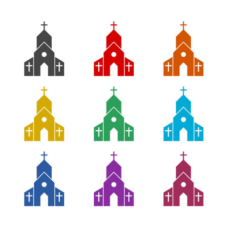 Church color iconのイラスト素材
