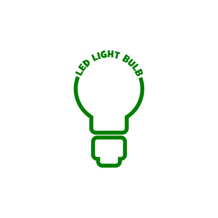Led light bulb word iconのイラスト素材