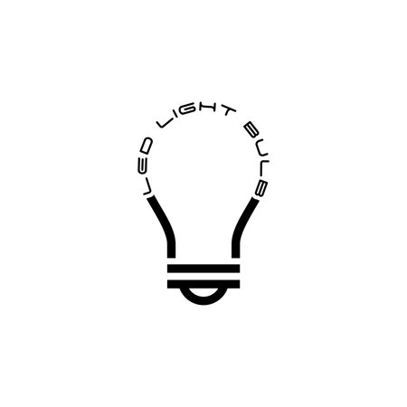 Led light bulb word iconのイラスト素材