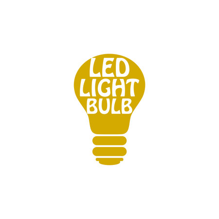 Led light bulb word iconのイラスト素材