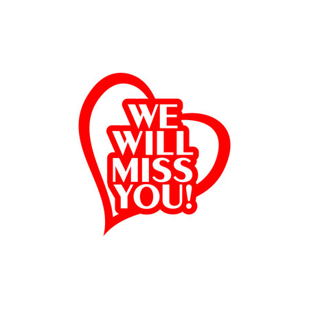 We will miss you heart iconのイラスト素材