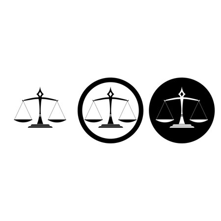 Scales of justice set iconのイラスト素材