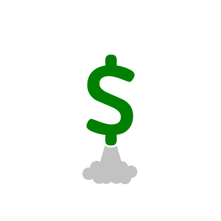 Jet rocket dollar rising iconのイラスト素材