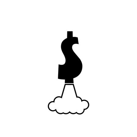 Jet rocket dollar rising iconのイラスト素材