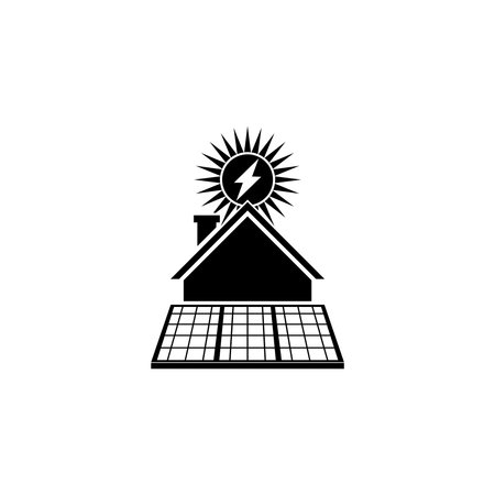 Solar house iconのイラスト素材