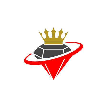 Diamond with crown color iconのイラスト素材
