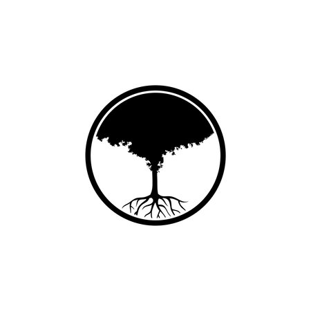 Tree round iconのイラスト素材