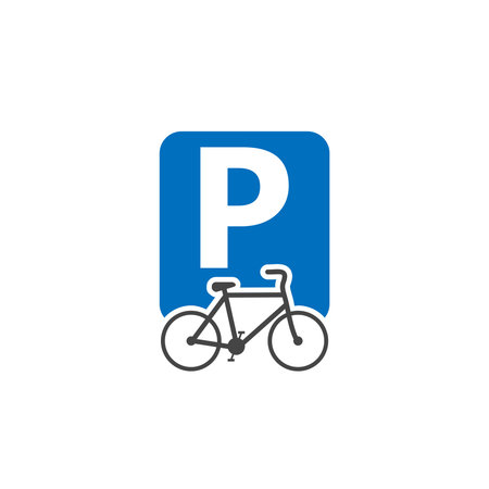 Parking only for bicycle sign iconのイラスト素材