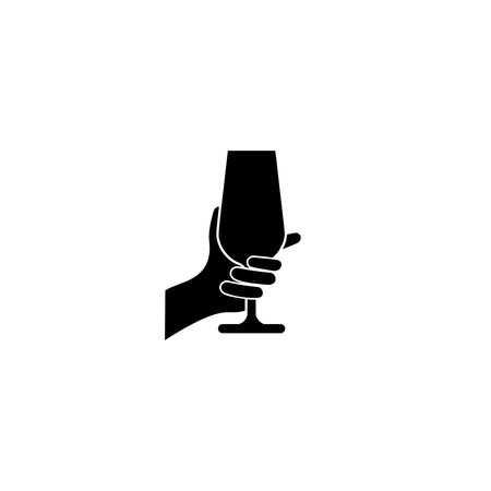 Champagne glass in hand iconのイラスト素材