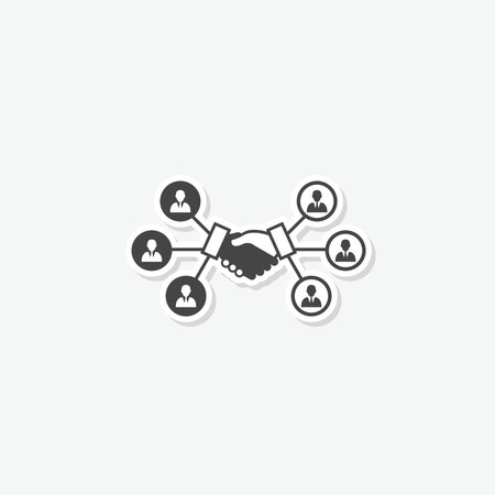 Partnership handshake group sticker iconのイラスト素材