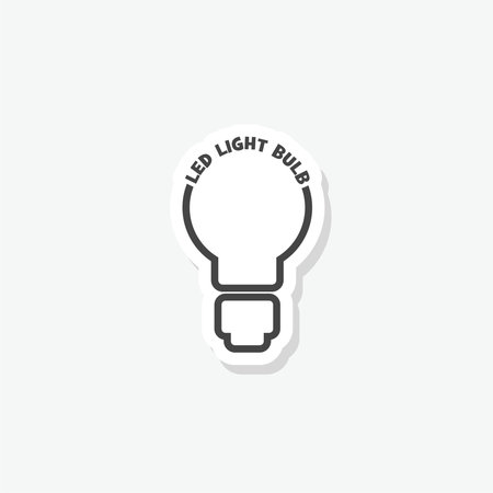 Led light bulb word sticker iconのイラスト素材
