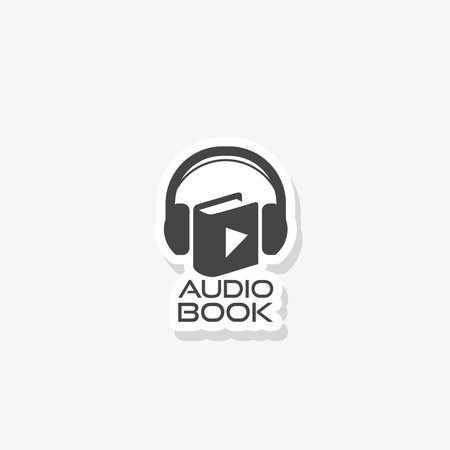 Audio book sticker iconのイラスト素材