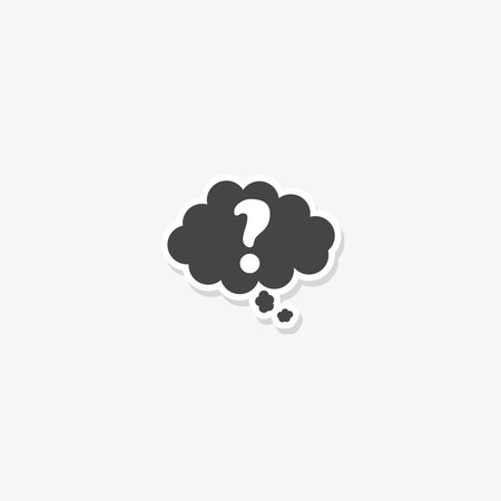 Thinking concept cloud sticker iconのイラスト素材