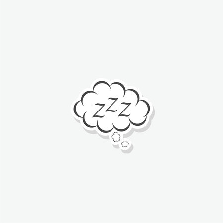 Sleeping sign in thought bubble sticker iconのイラスト素材