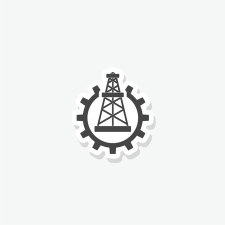 Oil rig mining sticker iconのイラスト素材