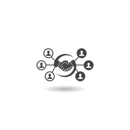 Partnership handshake group shadow iconのイラスト素材