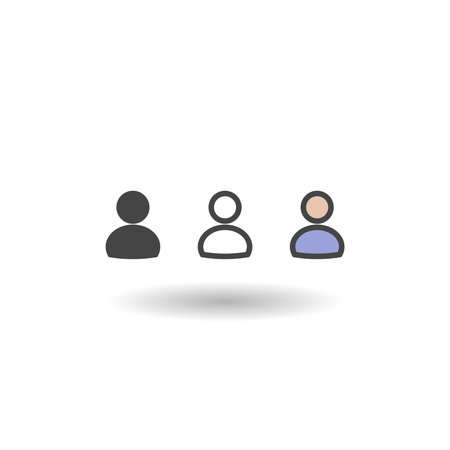 User avatar different style icon shadowのイラスト素材