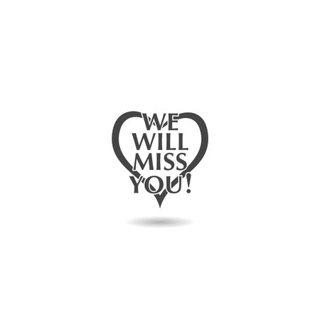 We will miss you heart shadow iconのイラスト素材