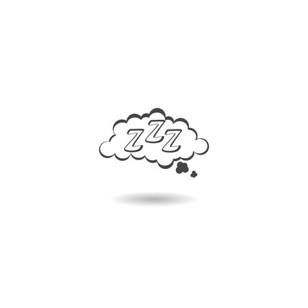 Sleeping sign in thought bubble shadow iconのイラスト素材