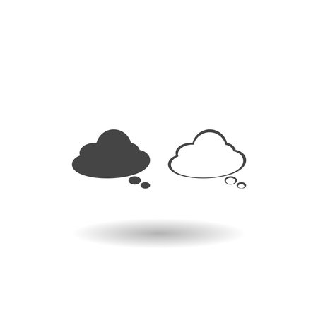 Thought bubble cloud shadow iconのイラスト素材